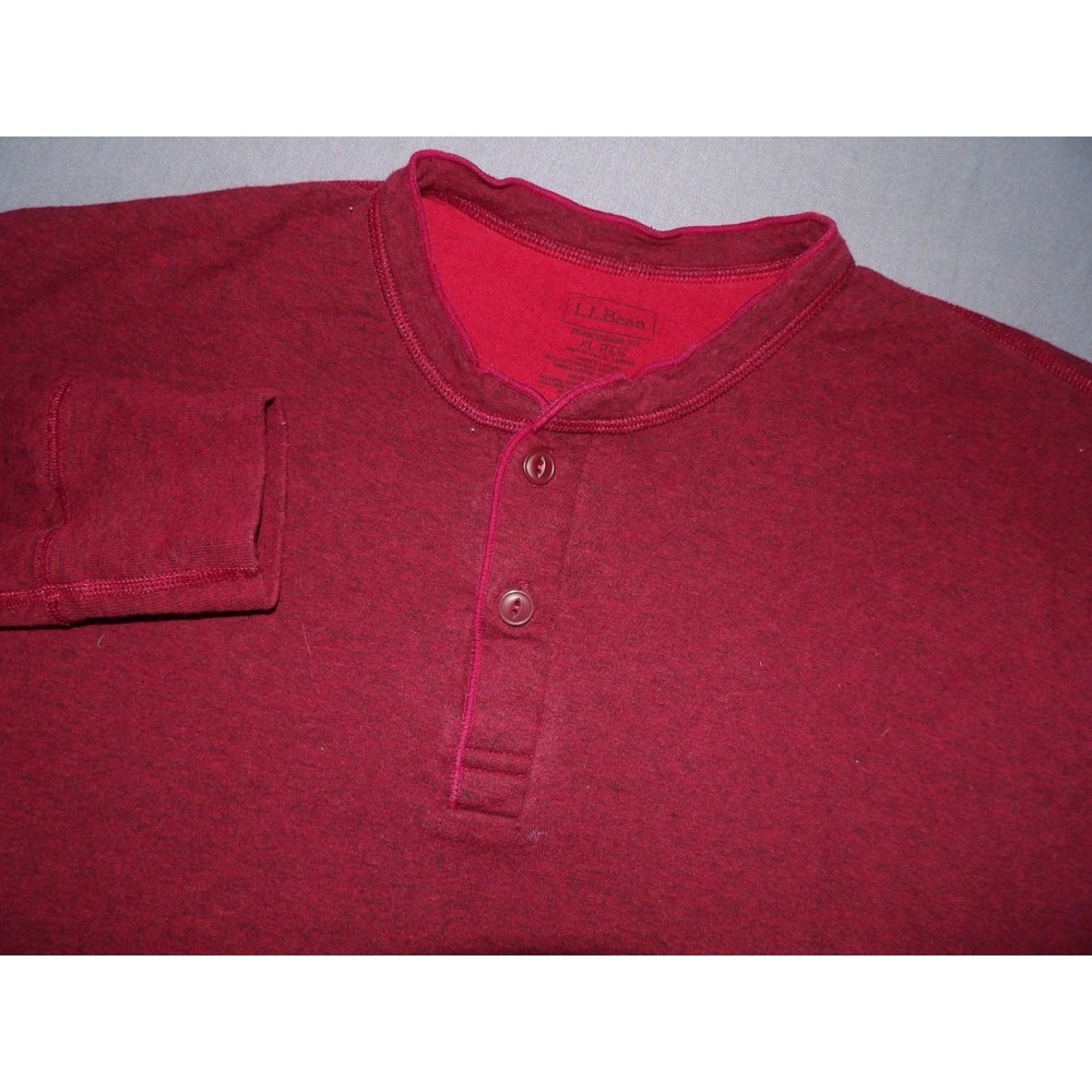 L.L. Bean Long Sleeved Wool Blend Henley River Driver Thermal Shirt‎ Men's XL